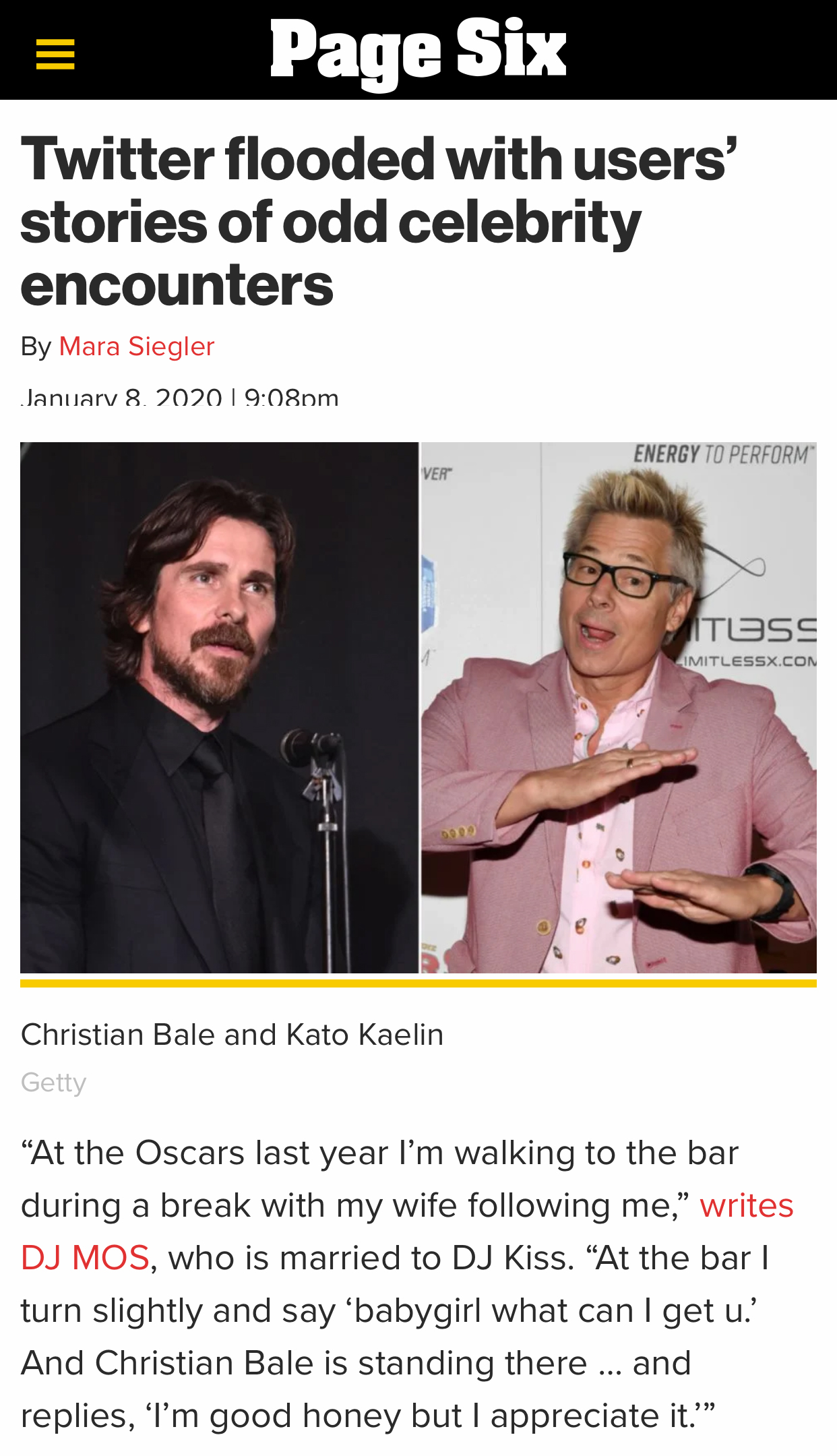 Page Six — Oscars coverage