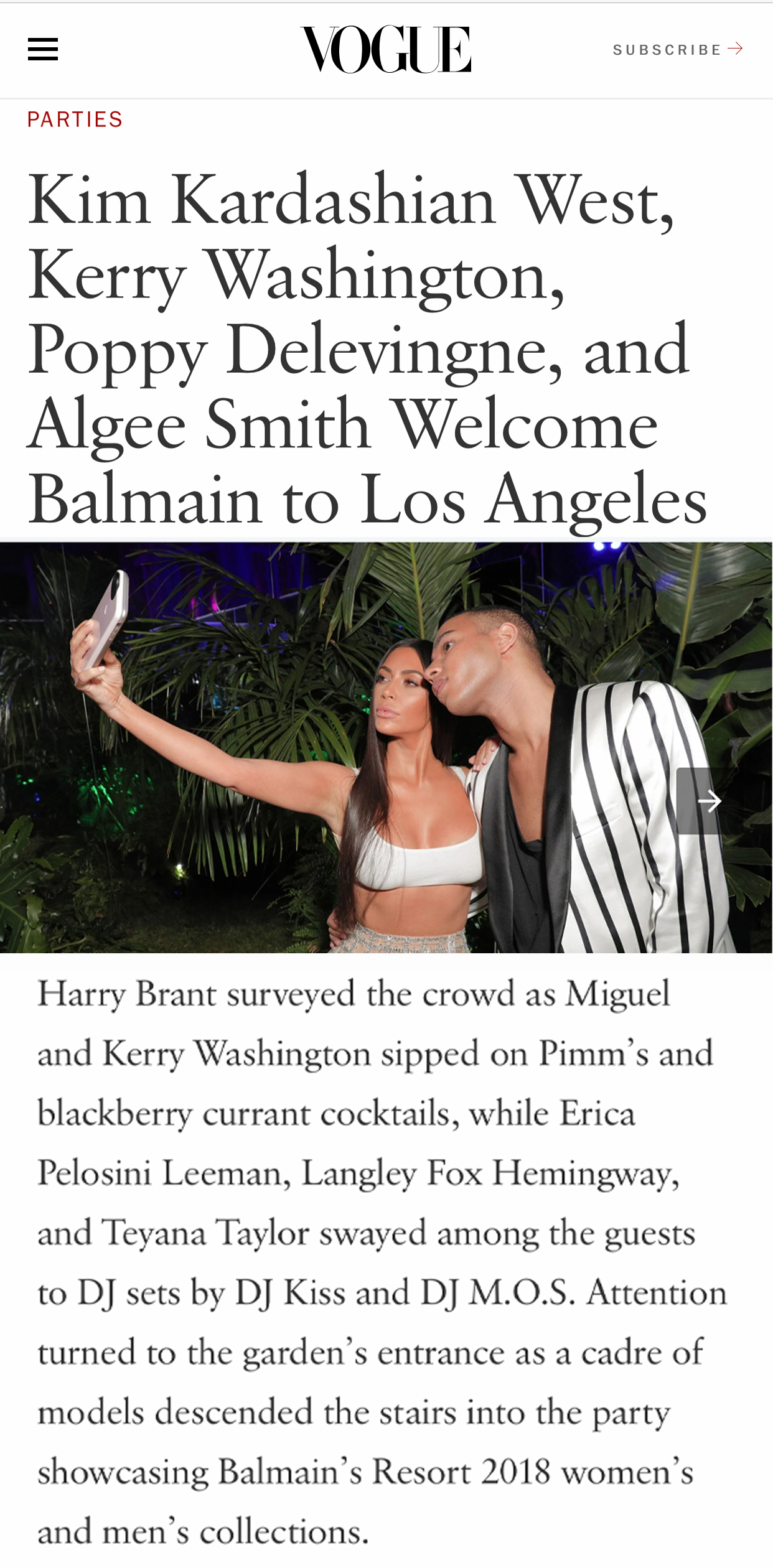 Vogue — Balmain event featuring DJ M.O.S.