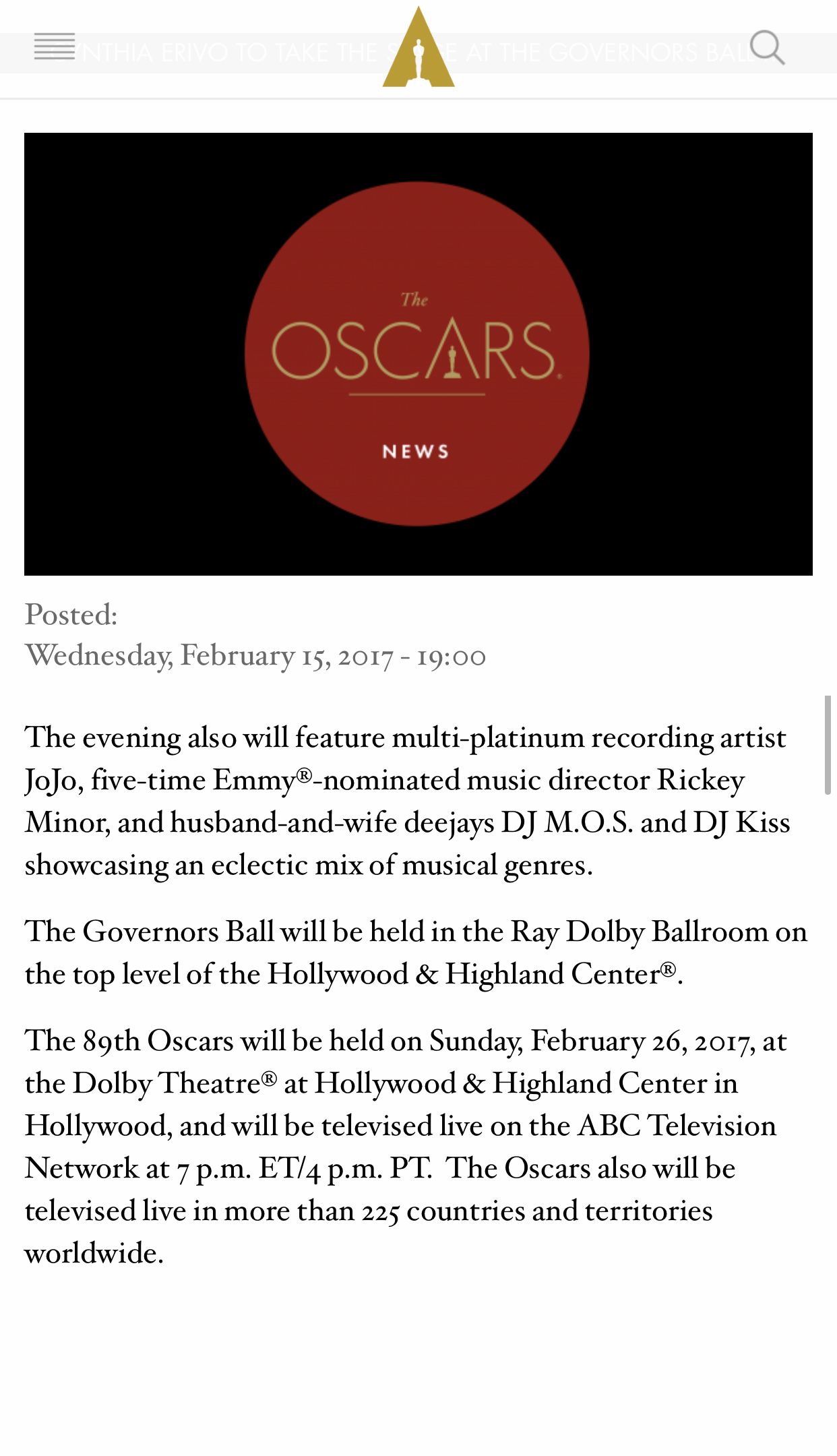 Oscars press coverage
